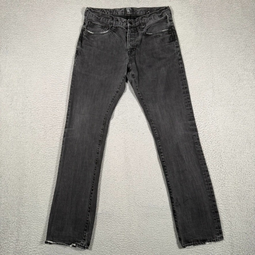 PRPS Jeans Mens 32x32 Black Slim Fit Denim Casual Preppy Logo Button Fly Cotton